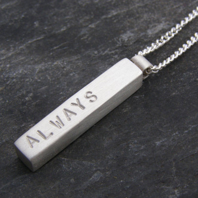 Silver Mens Chunky Personalised Pendant - Name My Jewellery