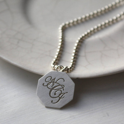Silver Monogram Necklace - Name My Jewellery
