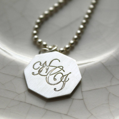 Silver Monogram Necklace - Name My Jewellery