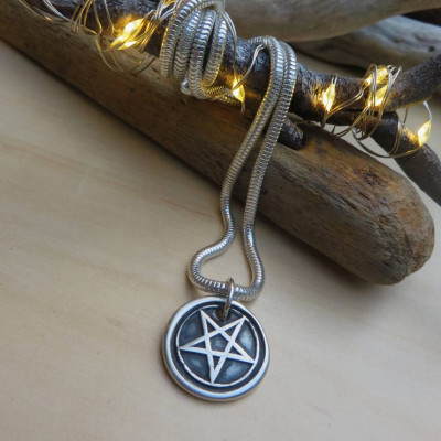 Silver Pentacle Pendant - Name My Jewellery