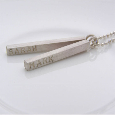 Silver Personalised Satin Mens Necklace - Name My Jewellery