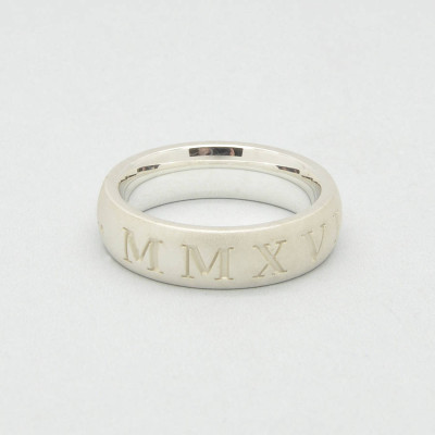 Silver Roman Numeral Ring - Name My Jewellery