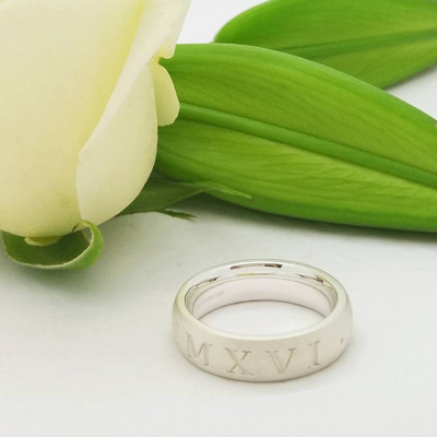 Silver Roman Numeral Ring - Name My Jewellery