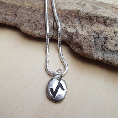 Silver Rune Stone Necklace  - Name My Jewellery