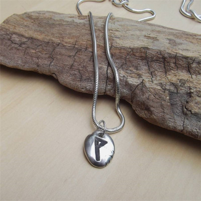 Silver Rune Stone Necklace  - Name My Jewellery