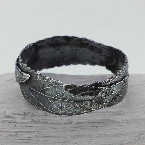 Silver Three Leaf Band Ring - Name My Jewellery
