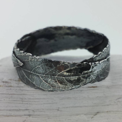 Silver Three Leaf Band Ring - Name My Jewellery
