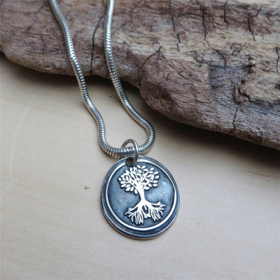 Silver Tree Seal - Name My Jewellery