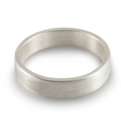 Silver Wedding Band Ring Hand Forged Flat Fit - Name My Jewellery
