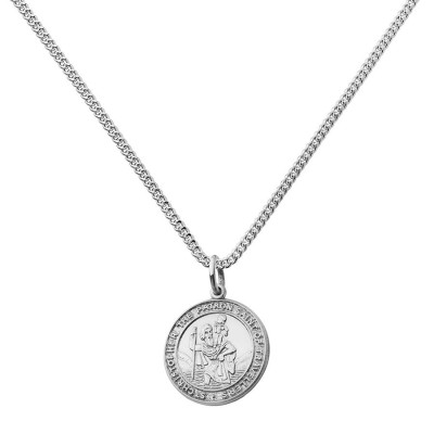 St Christopher Chunky Round Necklace - Name My Jewellery