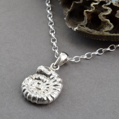 Sterling Silver Ammonite Pendant - Name My Jewellery