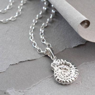 Sterling Silver Ammonite Pendant - Name My Jewellery