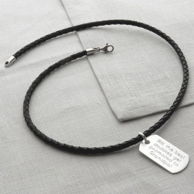 Sterling Silver Chains And Leather Necklet For Men - Name My Jewellery
