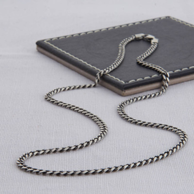 Sterling Silver Mens Curb Chain Necklace - Name My Jewellery