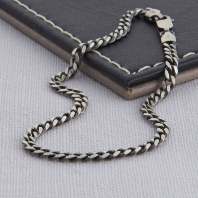 Sterling Silver Mens Curb Chain Necklace - Name My Jewellery