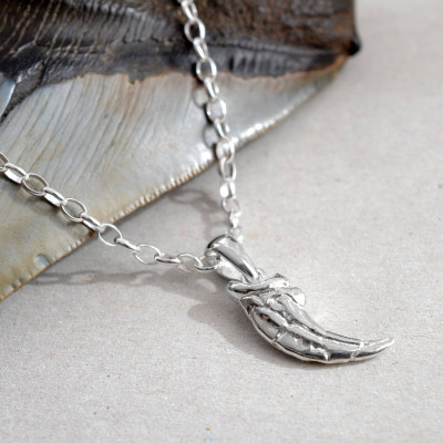 Sterling Silver Raptor Claw Pendant - Name My Jewellery