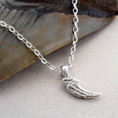 Sterling Silver Raptor Claw Pendant - Name My Jewellery