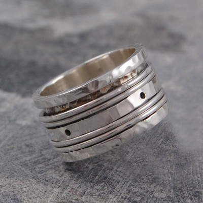 Sterling Silver Spinning Band Ring - Name My Jewellery