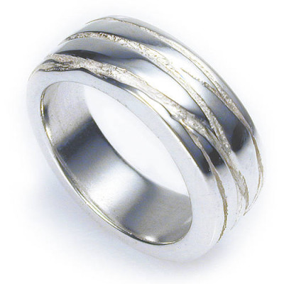 Silver Texture Bound Ring - Name My Jewellery
