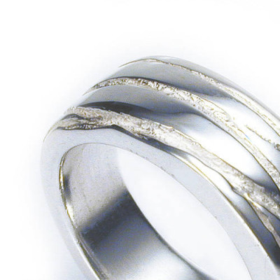 Silver Texture Bound Ring - Name My Jewellery