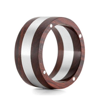 Wood Ring Rivet Two - Name My Jewellery