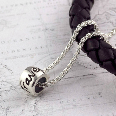 ‘Travel Safe’ Solid Silver Mojo Charm Necklace - Name My Jewellery