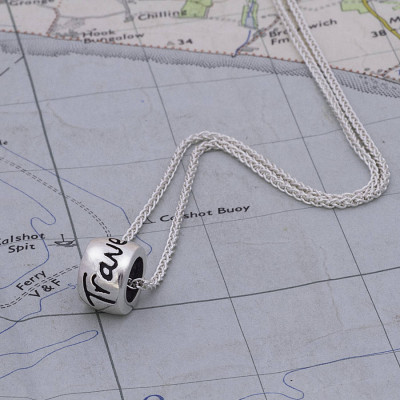 ‘Travel Safe’ Solid Silver Mojo Charm Necklace - Name My Jewellery