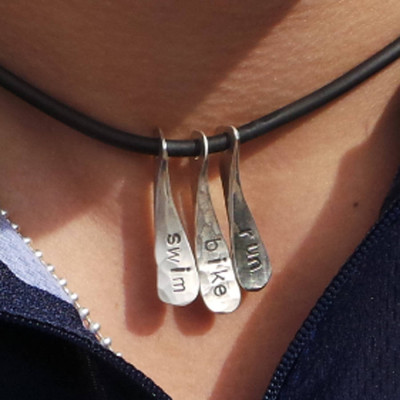 Triathlon Swim Bike Run Necklace - Name My Jewellery