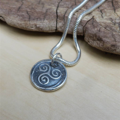 Triskelion Mens Silver Necklace - Name My Jewellery
