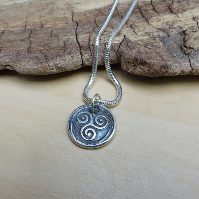 Triskelion Mens Silver Necklace - Name My Jewellery