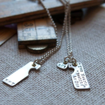 Two Hearts Beat As One Couples Necklaces - Name My Jewellery