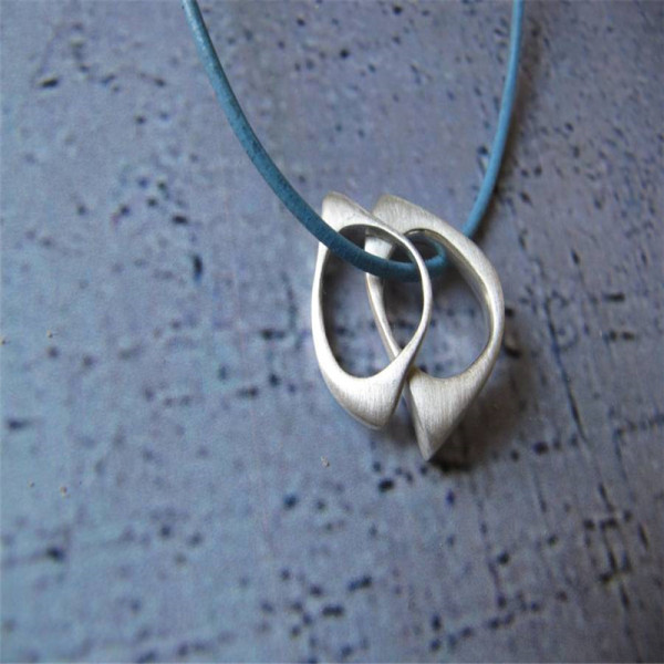 U And Me2 Infinity Silver Pendants On Leather - Name My Jewellery