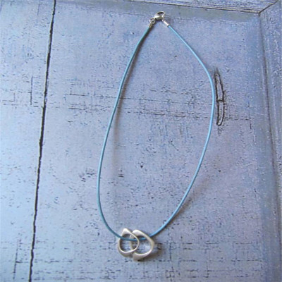 U And Me2 Infinity Silver Pendants On Leather - Name My Jewellery