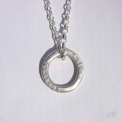 Unisex Silver Halo Necklace - Name My Jewellery