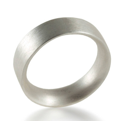 Mens Sterling Silver Wedding Ring Comfort Fit Matt - Name My Jewellery