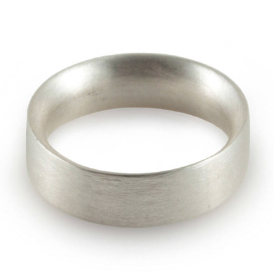 Mens Sterling Silver Wedding Ring Comfort Fit Matt - Name My Jewellery