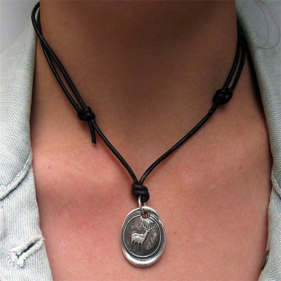 Wax Seal Deer Necklace - Name My Jewellery