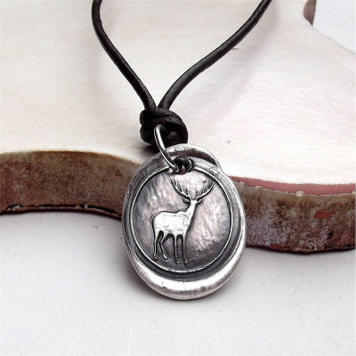 Wax Seal Deer Necklace - Name My Jewellery