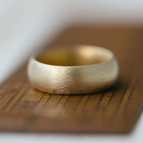 Wide Gents Soft Pebble Wedding Ring 18ct Gold - Name My Jewellery