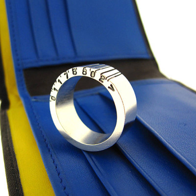 Wide Silver Barcode Ring - Name My Jewellery