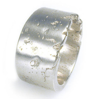 Wide Silver Concrete Ring - Name My Jewellery